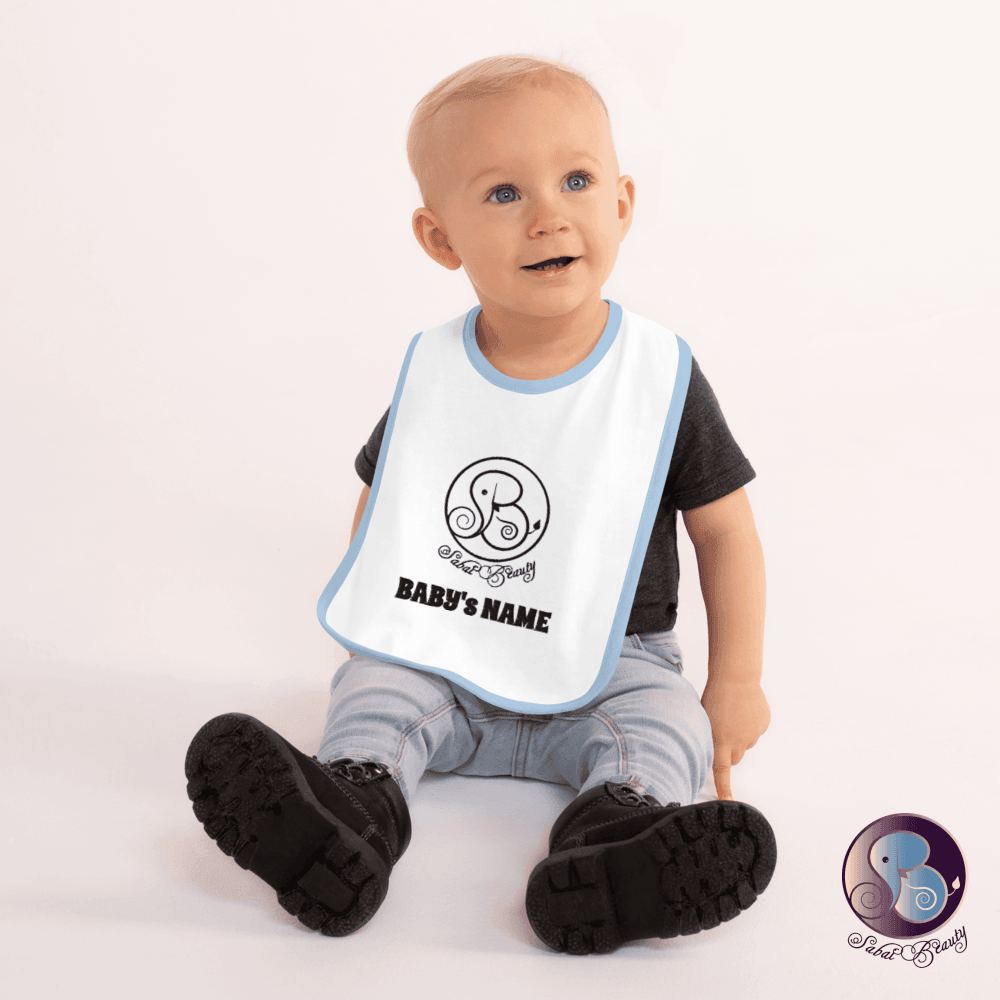 CUSTOM Embroidered Baby Bib - Sabai Beauty Essentials (US) - Mini-Me (Baby to Toddler) - Sabai Beauty