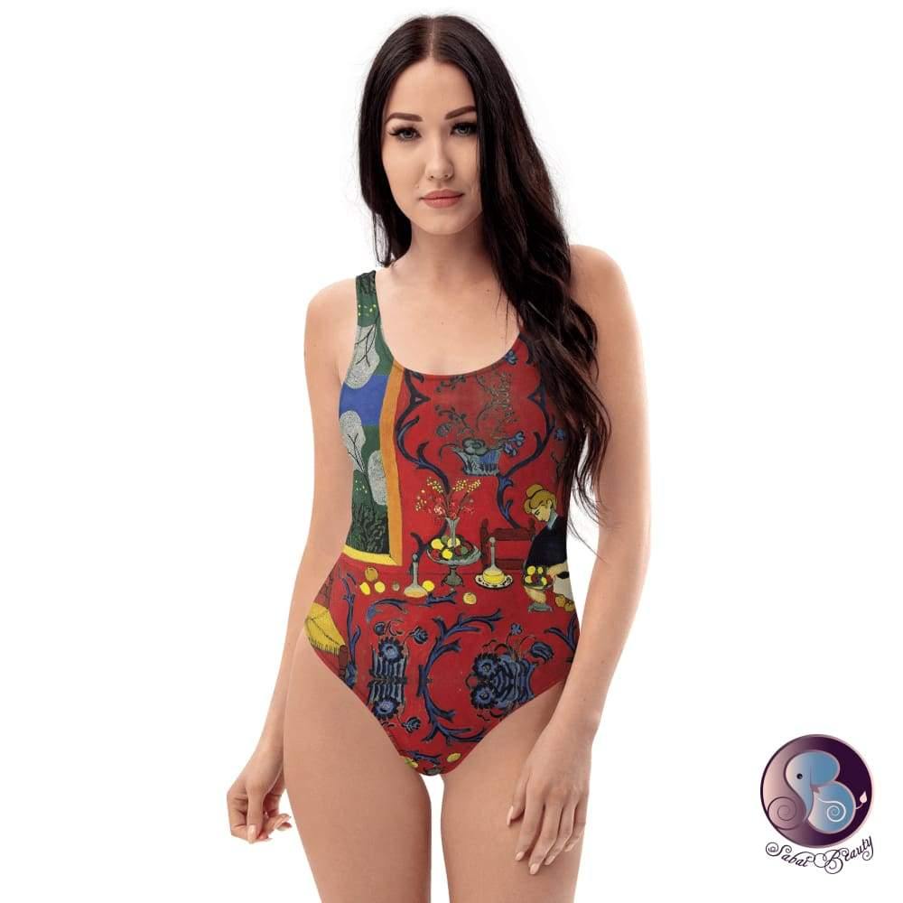 Harmony in Red One-Piece Swimsuit (US/EU) - Swimsuits - Sabai Beauty