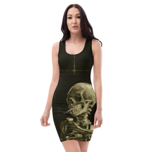 Load image into Gallery viewer, Head of a Skeleton with a Burning Cigarette Bodycon Dress (US/EU) - Dark Souls Collection - Dresses - Sabai Beauty
