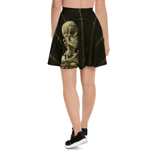 Skull of a Skeleton with Burning Cigarette Skater Skirt (US/EU) - Dark Souls Collection - Bottoms - Sabai Beauty