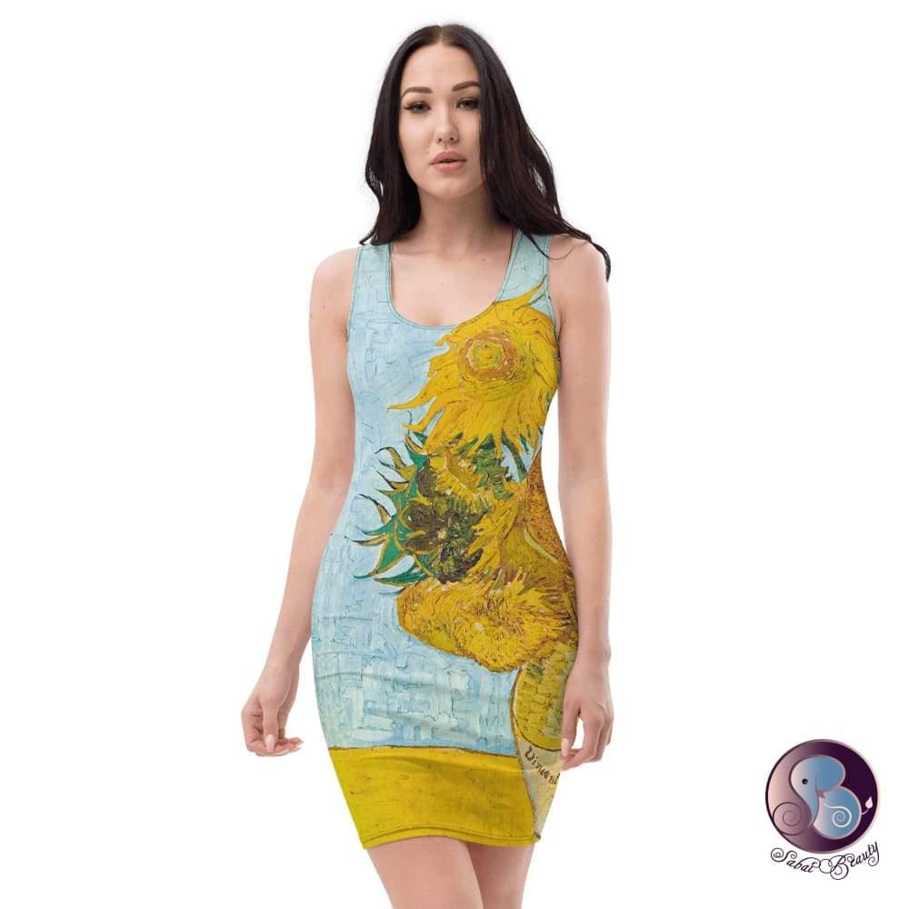 Sunflowers Bodycon Dress (US/EU) - Dresses - Sabai Beauty