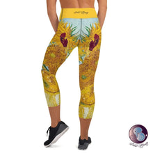 Load image into Gallery viewer, Sunflowers HW Capri Leggings (US/EU) - Bottoms - Sabai Beauty
